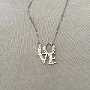 🩶LOVE NECKLACE-16 Inch w/ 2 Inch extender in 925 Silver